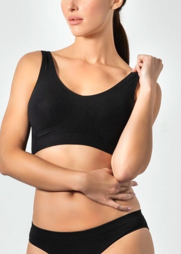 Top in bambù - S/M, Nero