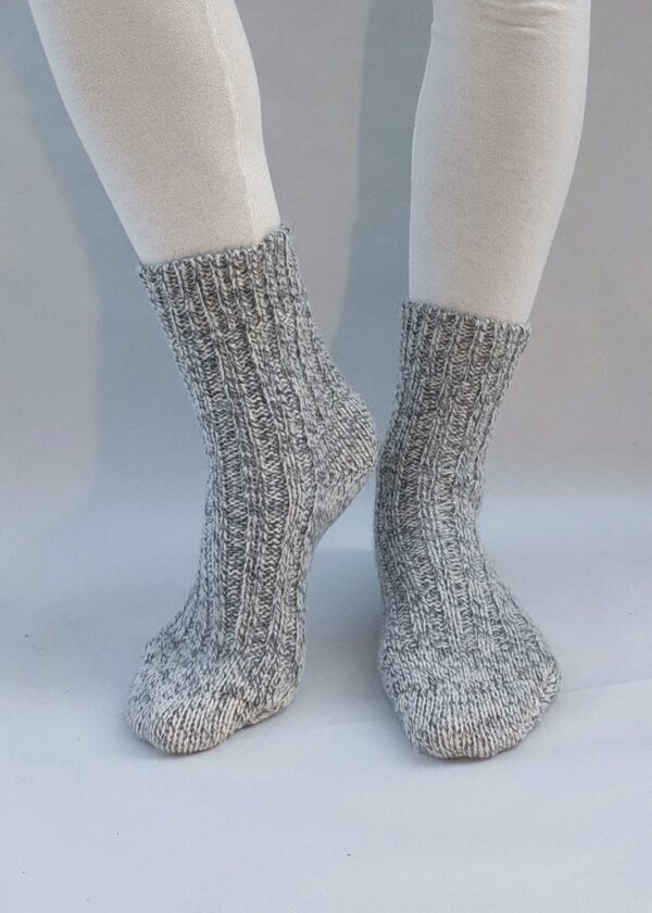 Calzettoni corti lana/alpaca - Grigio melange, 35/37