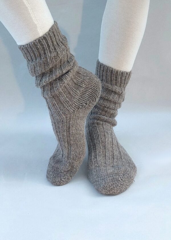 Calzettoni corti lana/alpaca - Tortora, 40/41