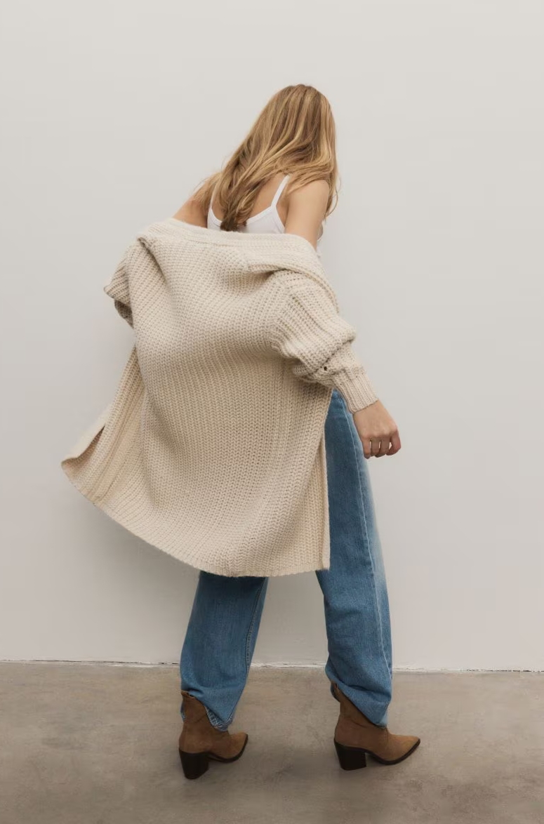 Cardigan oversize costa inglese in cashmere e seta - immagine 6