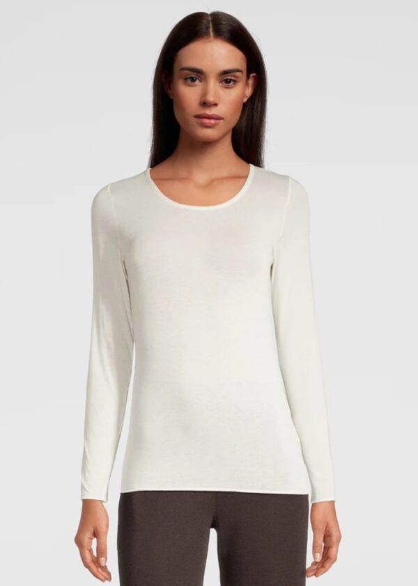 Maglia sottile girocollo seta/cotone - M, Bianco