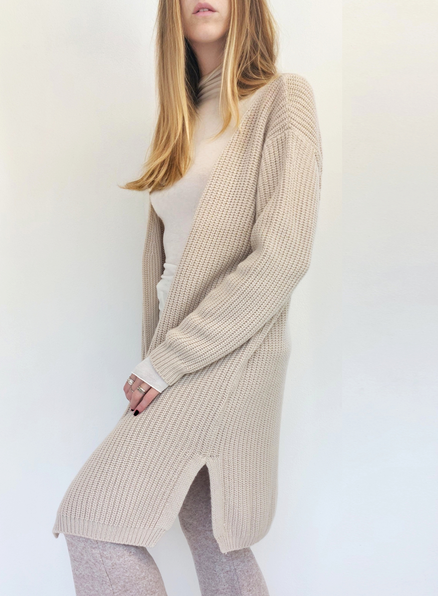 Cardigan oversize costa inglese in cashmere e seta - immagine 3
