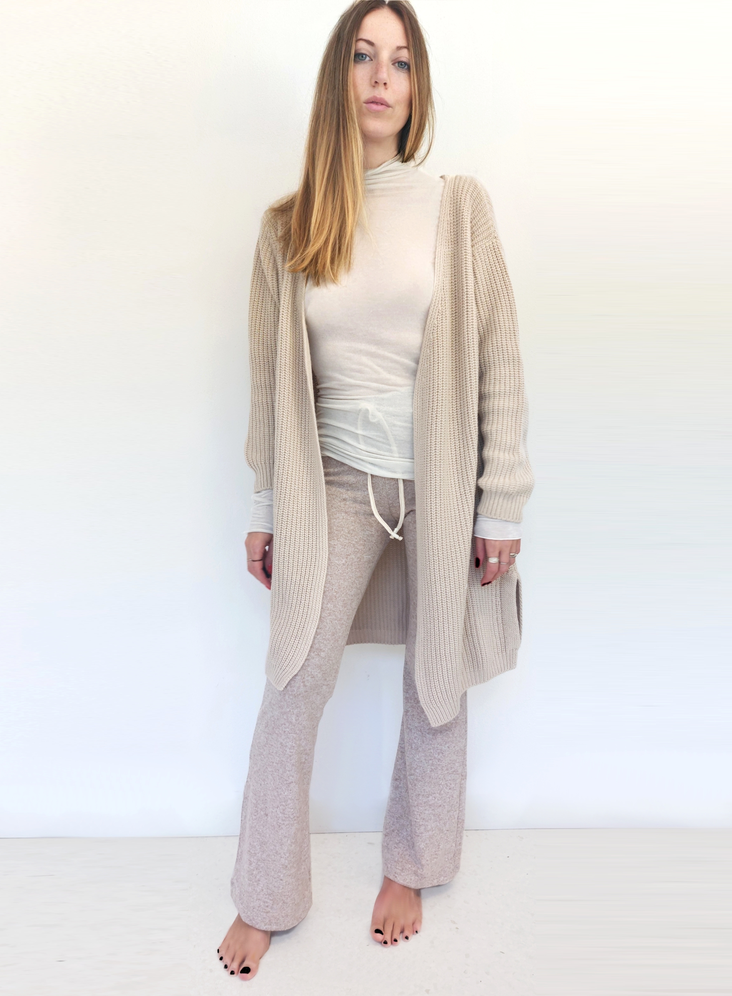 Cardigan oversize costa inglese in cashmere e seta - immagine 2