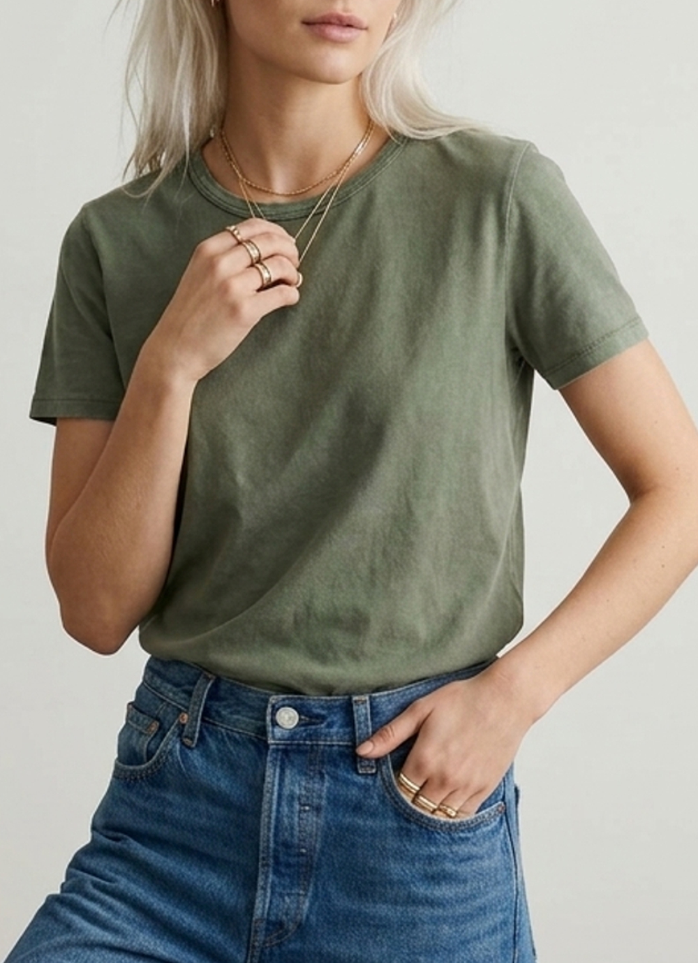 T-shirt in cotone organico delavè