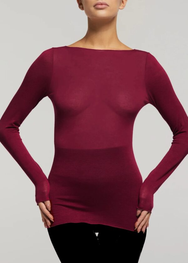 Maglia ultralight misto seta - Taglia Unica, rubino