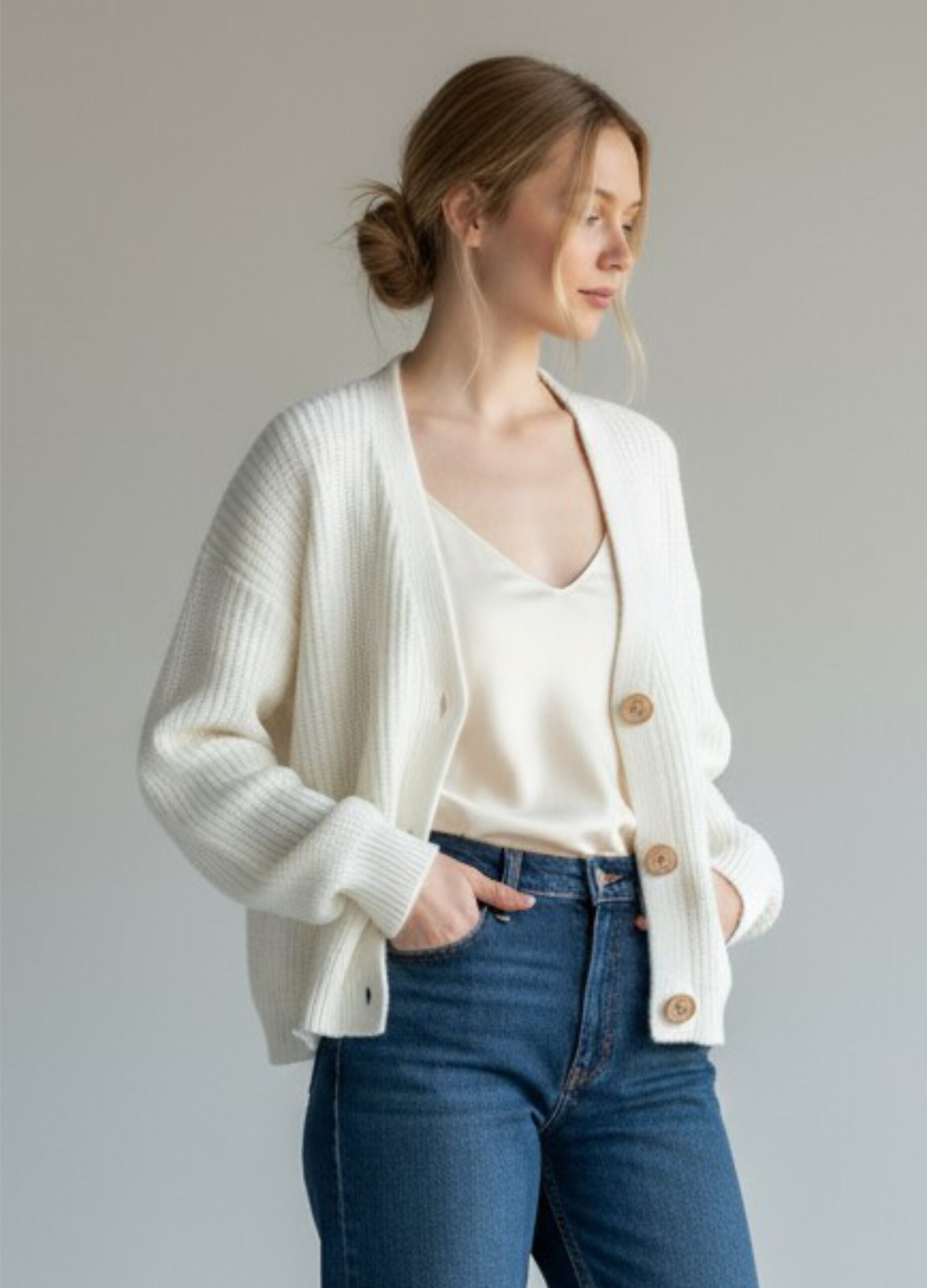 Cardigan in cashmere e seta