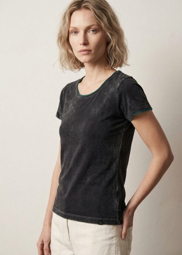 T-shirt donna in canapa - Nero, XS