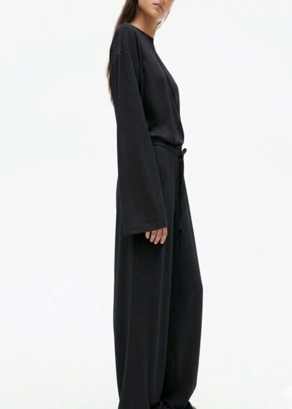 Panta palazzo jersey soft touch - XS/S, Nero