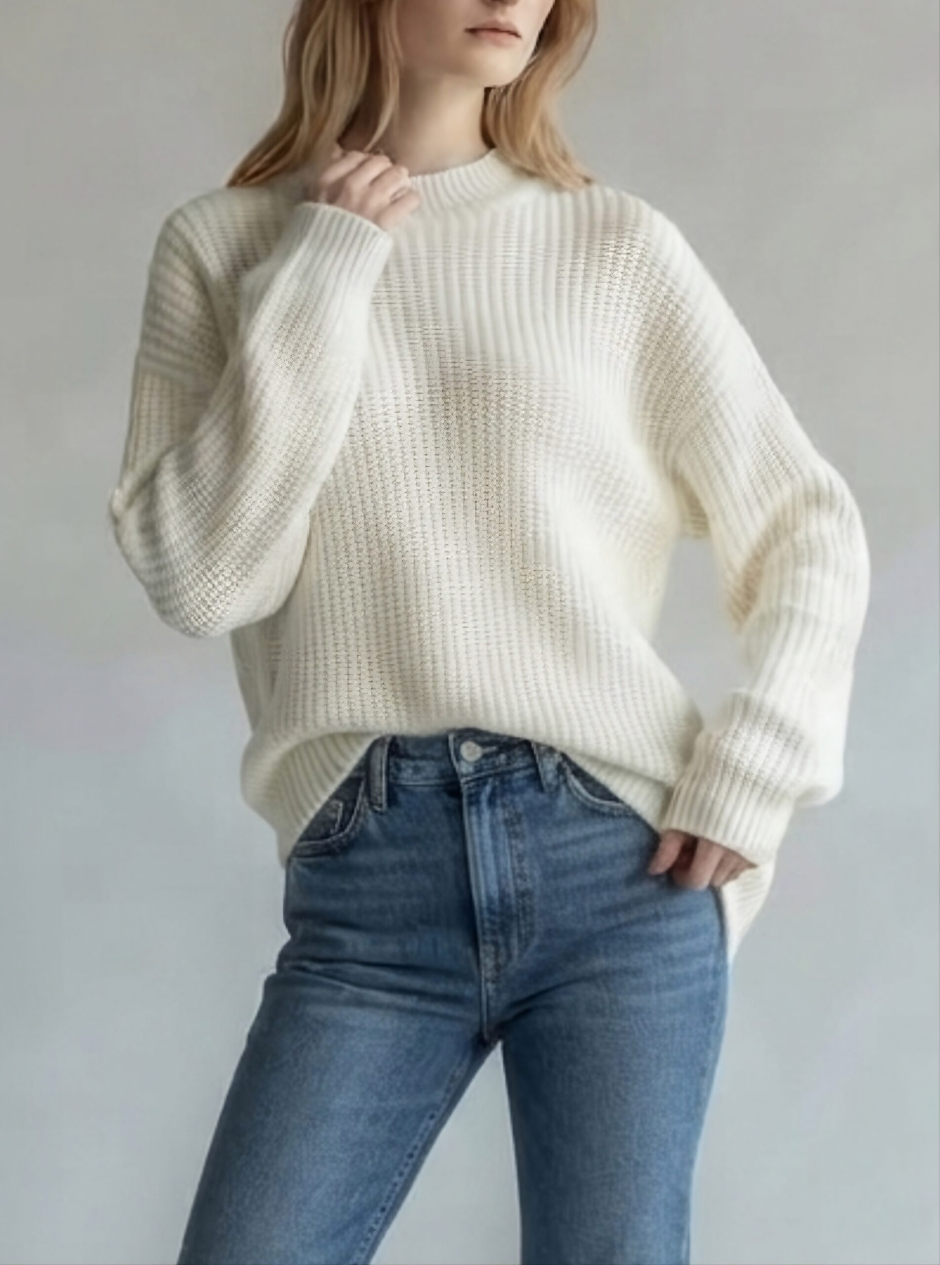 Girocollo oversize costa inglese in cashmere e seta