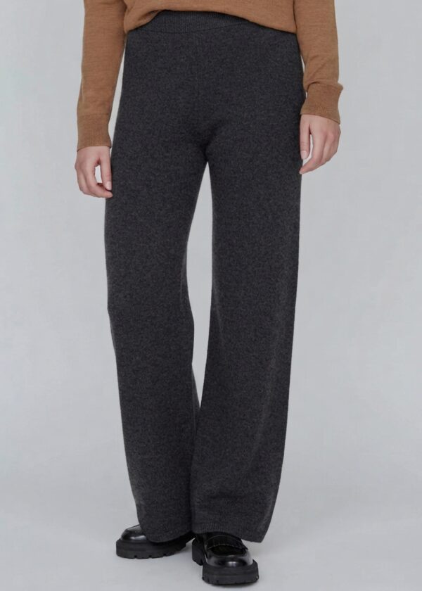 Panta palazzo pura lana merino - L/XL, Carbone